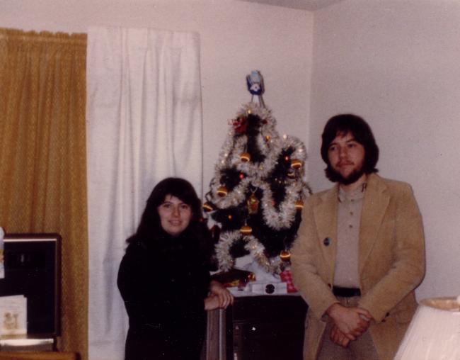 Tom & Pat , at Aunt Wanda's house, NYC 1982