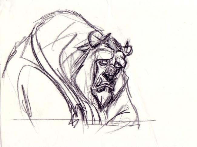 Animation key from Beauty & the Beast. Copyrght WDP, 1991.
